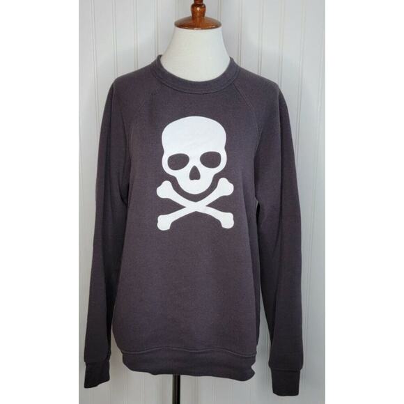 Soulcycle Women's Size Large Skull & Bones Gray Crew Neck Sweatshirt - Picture 1 of 2